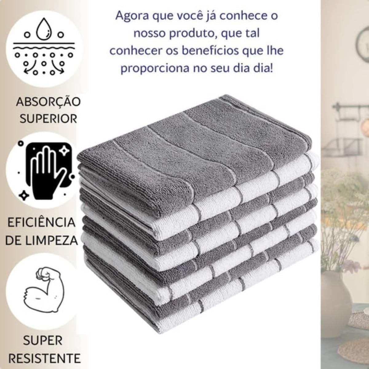 Pano de Microfibra Absorvente para Pisos e Superfícies