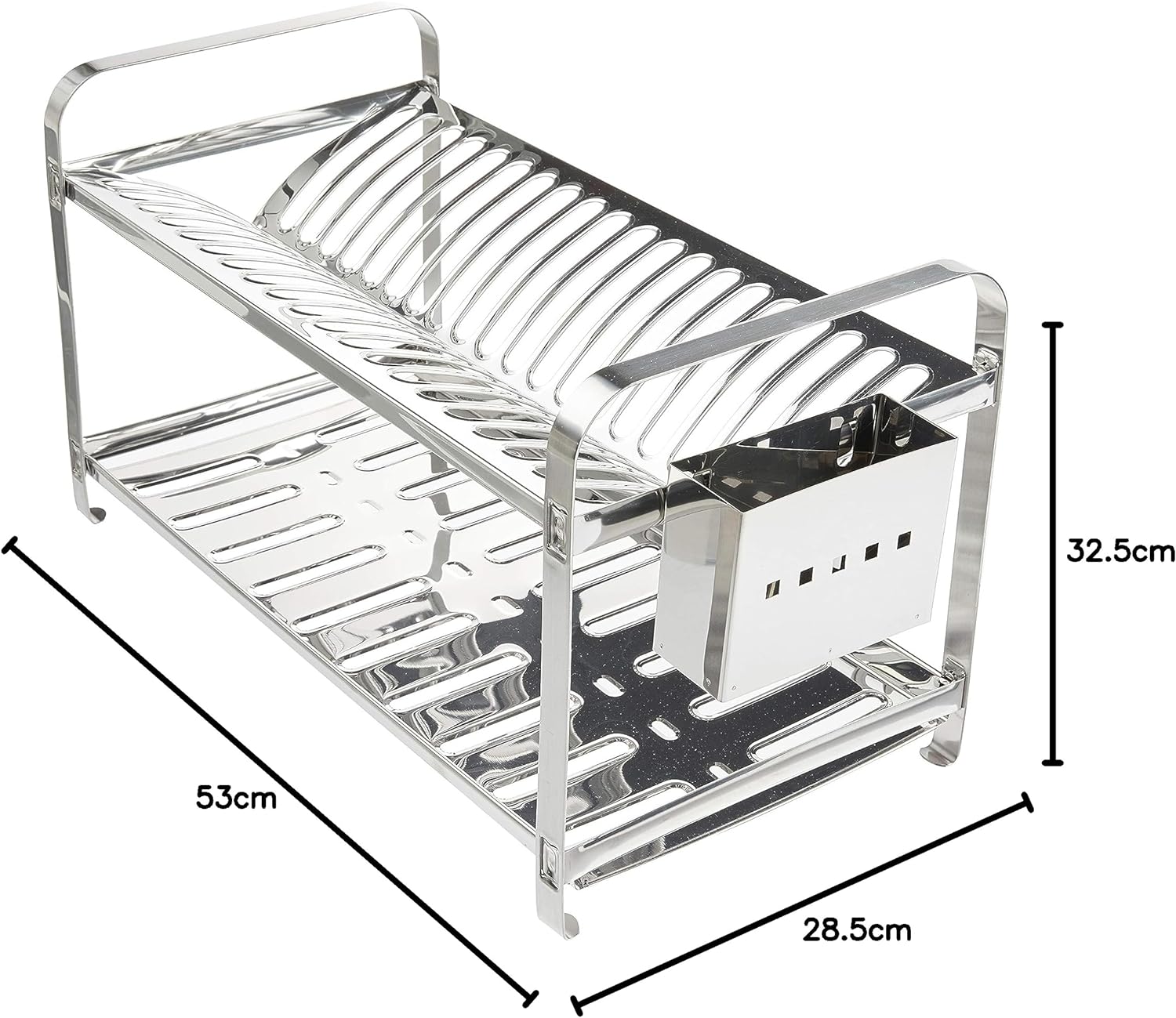 Escorredor Mak Inox Aço Inox 20 Pratos Porta Talheres Aço Inox