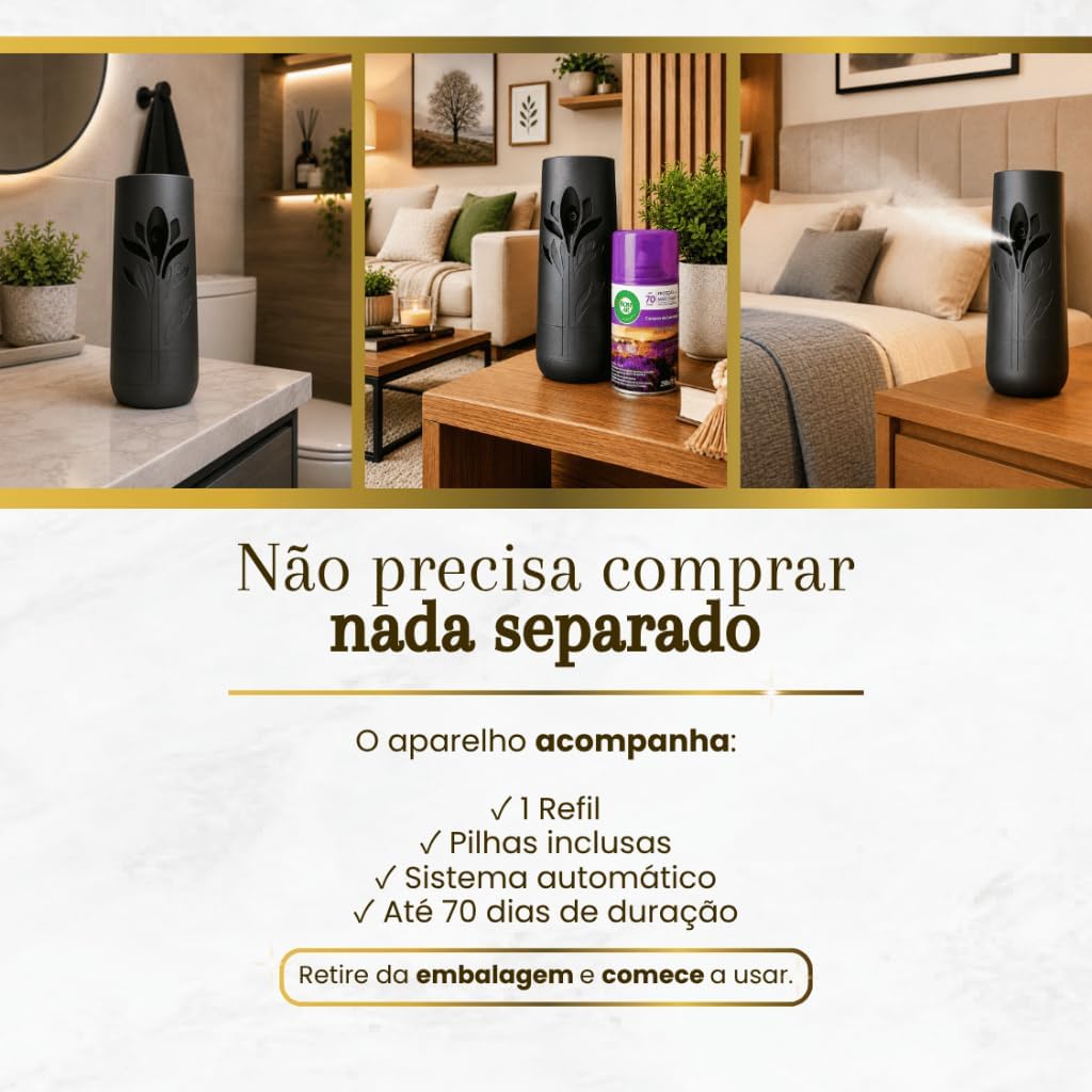 Aromatizador de Ambiente Bom Ar Automático Aerossol Freshmatic Refil na 2ª Unidade Flor de Algodão