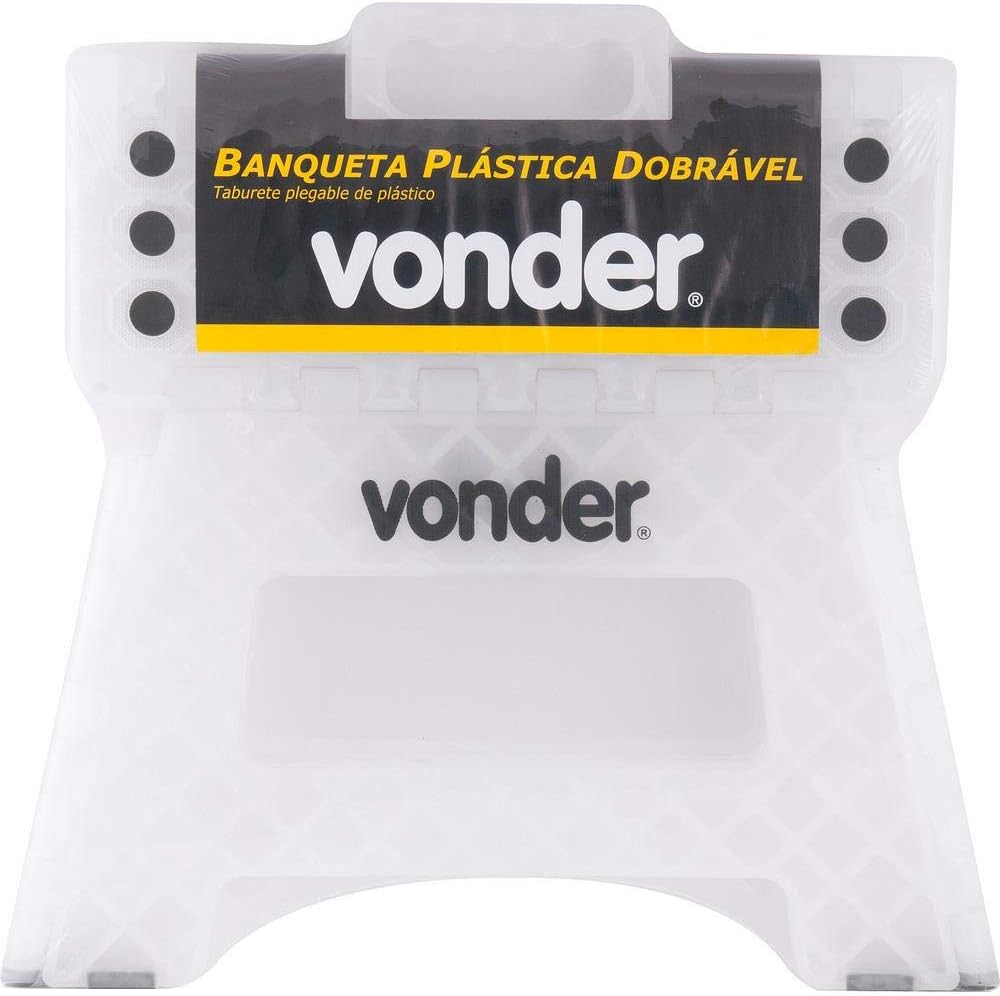 Vonder, Banqueta Plástica Dobrável, Branca, Altura 220 Mm