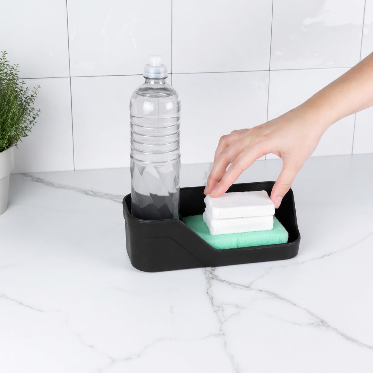 Ou Organizador de Pia Compacto Preto Linha Trium