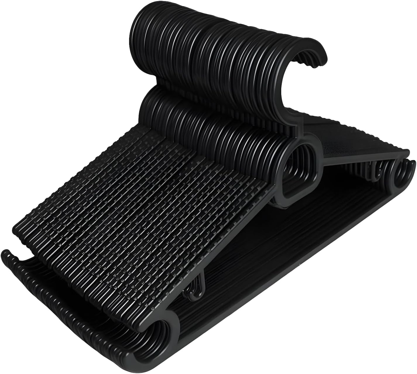 Kit 20 Cabides Adulto Preto Antideslizante Reforçado | Cabide Resistente Para Roupas Pesadas Calças Camisetas | Contém Porta Gravata, Cinto e Lenço,Camisas, Ternos Gancho para Vestido | CSCABIDES