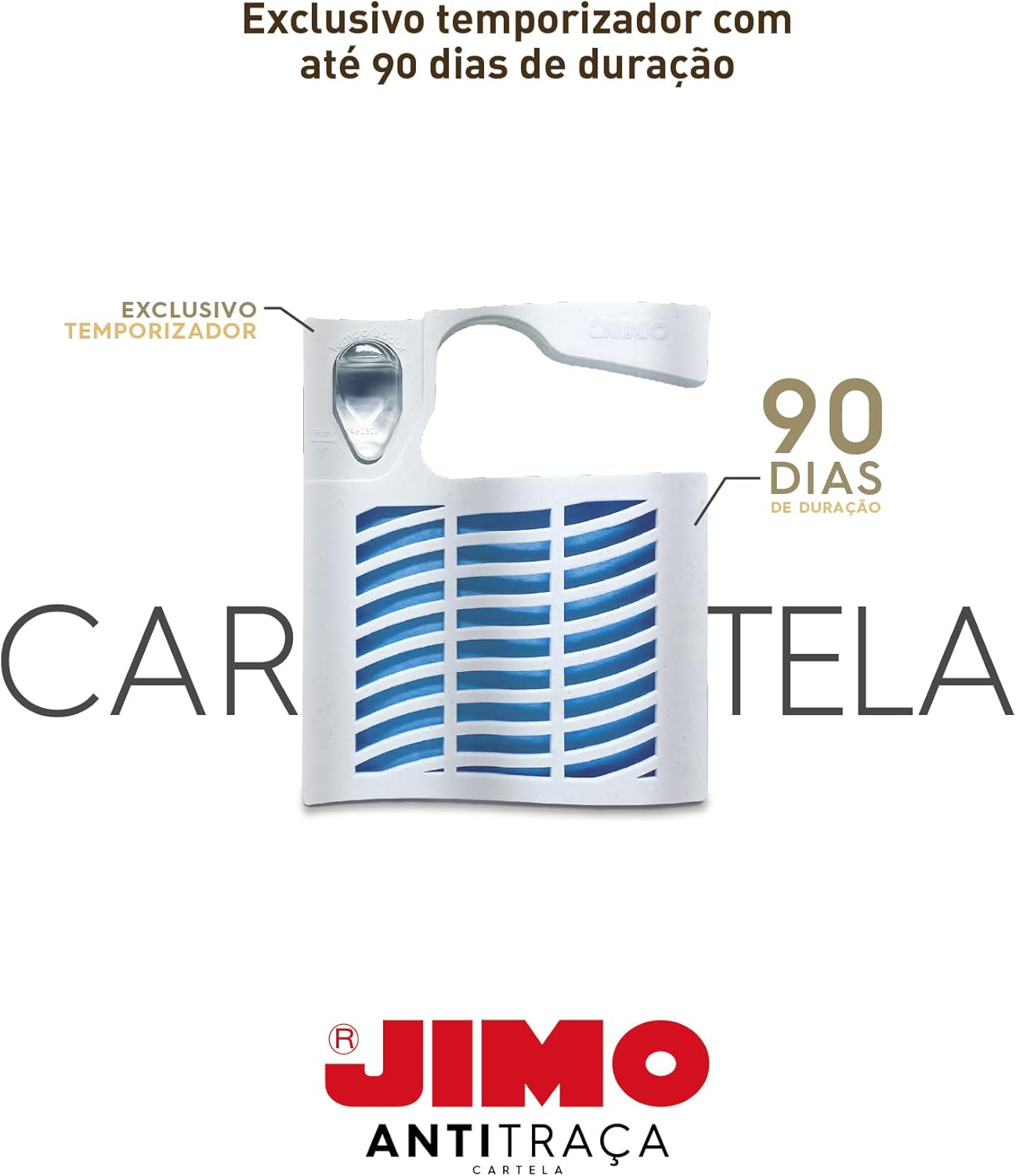 Jimo Anti-Traça Cartela 1 Unidade Inseticida Sem Cheiro Proteção para Roupas Livros Gavetas Armários Closets