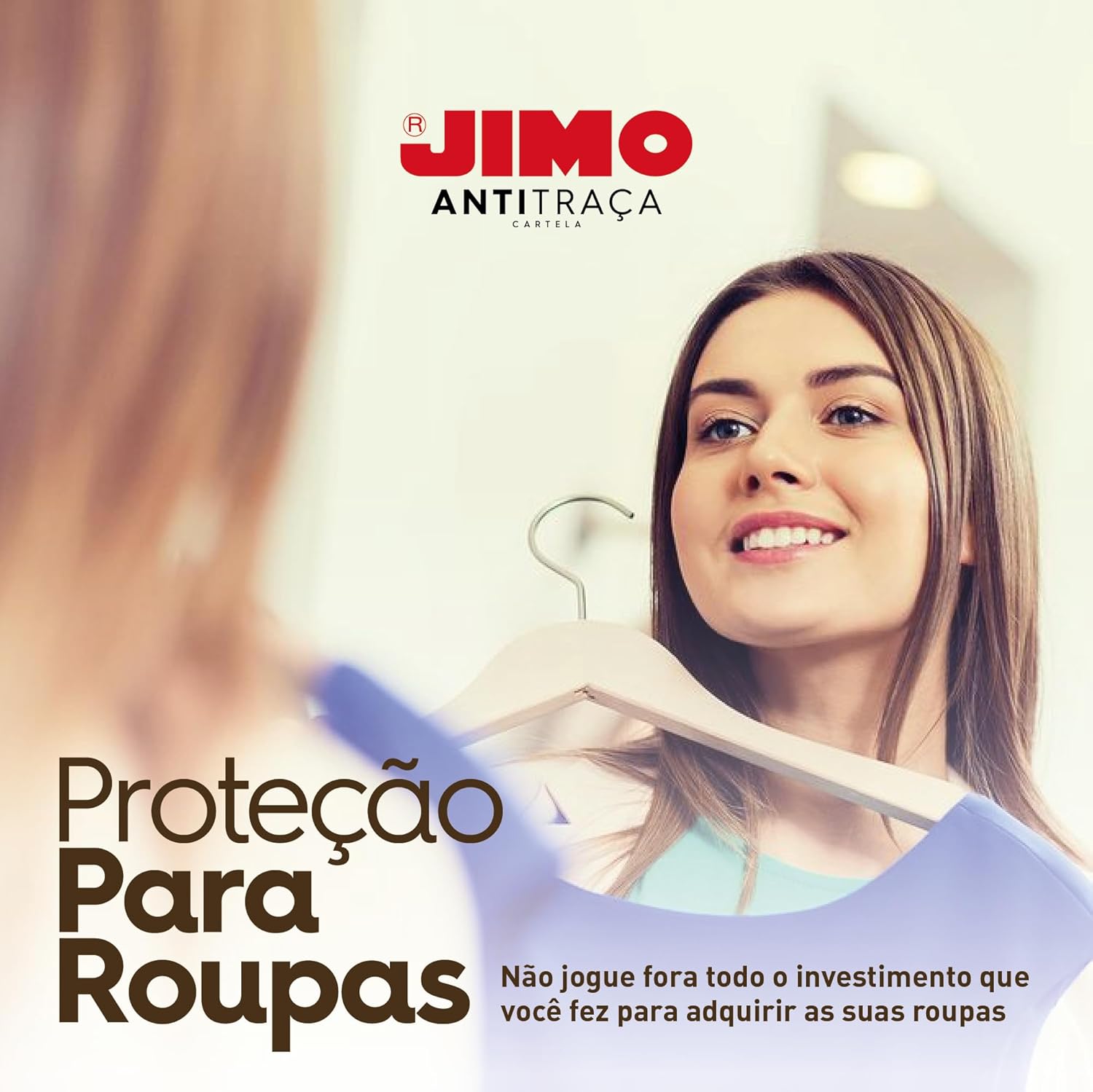 Jimo Anti-Traça Cartela 1 Unidade Inseticida Sem Cheiro Proteção para Roupas Livros Gavetas Armários Closets