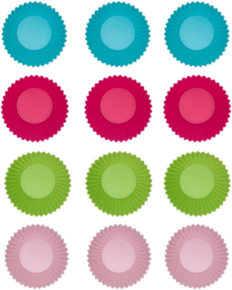 Kit 12 Forminhas de Cupcake em Silicone Antiaderente