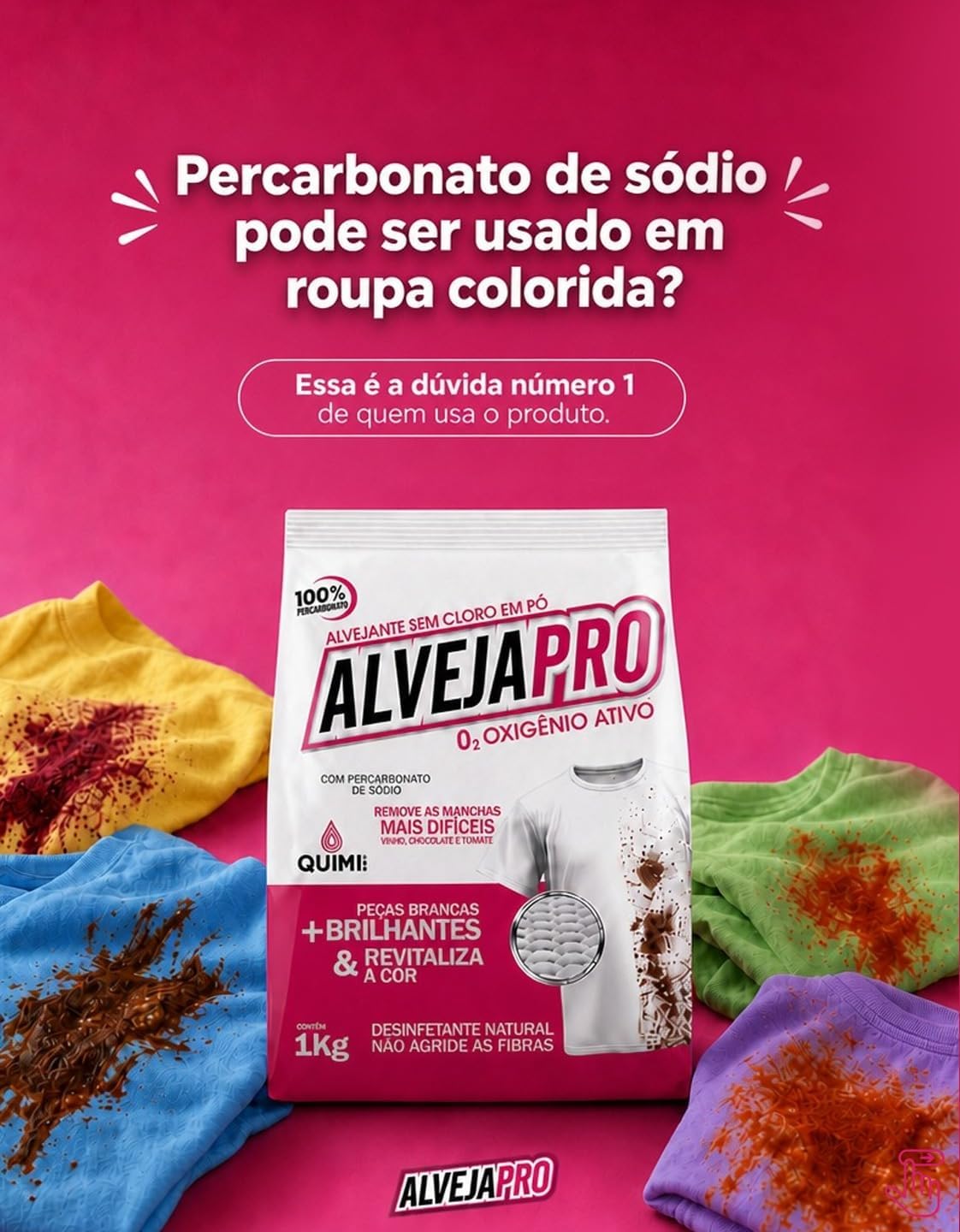 Percarbonato de Sódio 100% Puro Alvejapro – Removedor de Manchas e Multiuso de Limpeza (Embalagem pode ter variações)