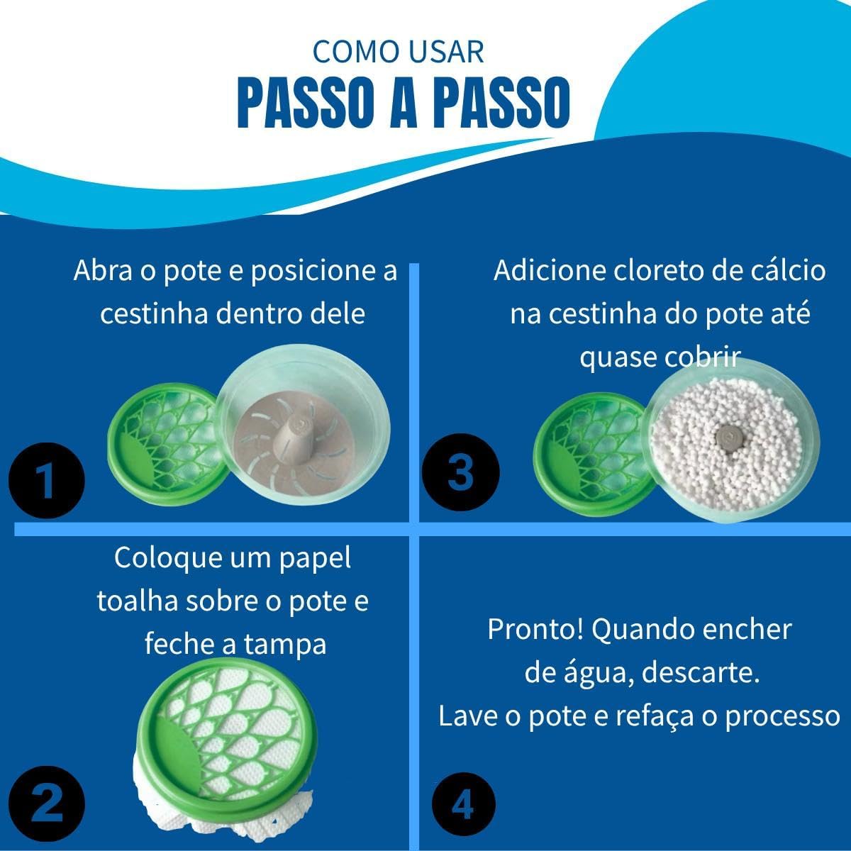 Anti-Mofo Absorvedor de Umidade com Cloreto de Cálcio Ideal para Closets Armários Banheiros Ambientes Fechados Linha Super Premium Rápida Eficácia (Embalagem pode sofrer alterações e vir transparente)