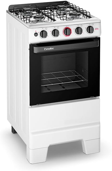 Fogão 4 Bocas com Acendimento Automático, Mesa Inox e Forno 50L