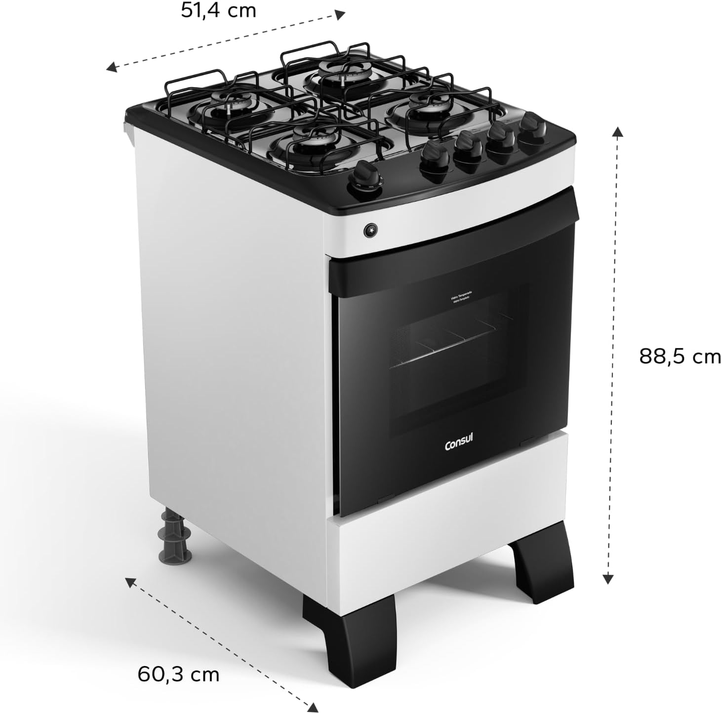 Consul Fogão Consul 4 bocas Branco com mesa esmaltada - CFO4ZAB Bivolt