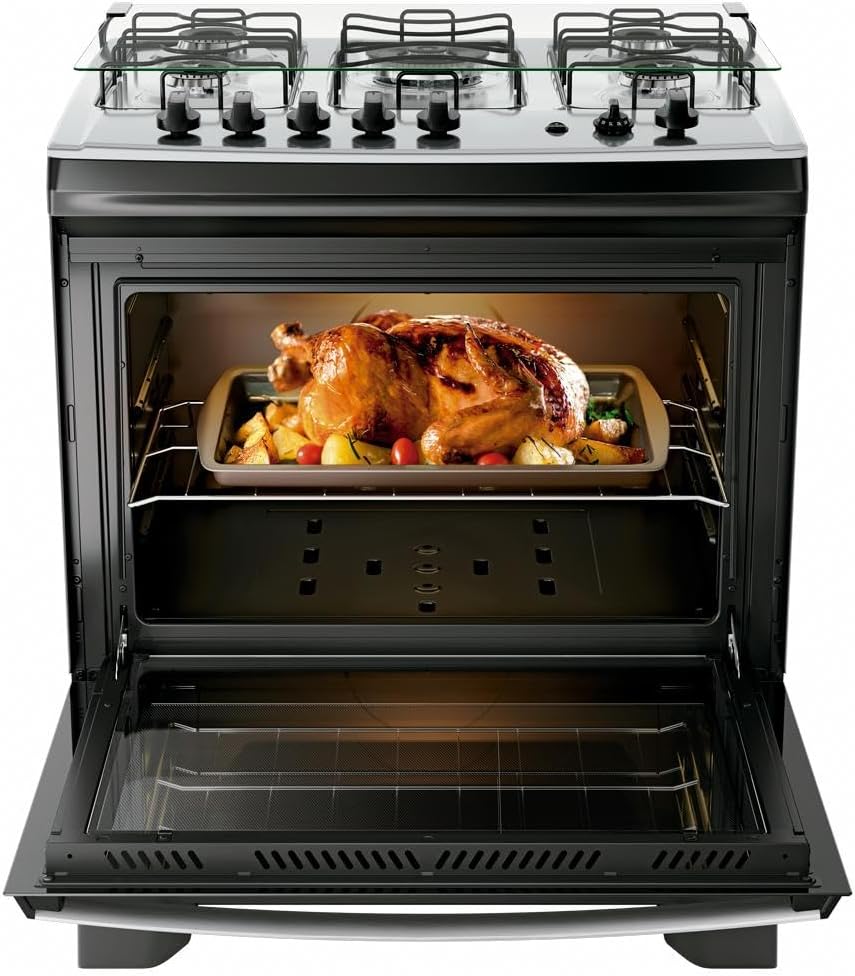 Fogão Supreme Inox Timer 5Q Preto