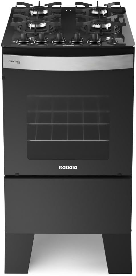 Cooktop a Gás 4 Bocas Mesa de Vidro Temperado com Acendimento Automático