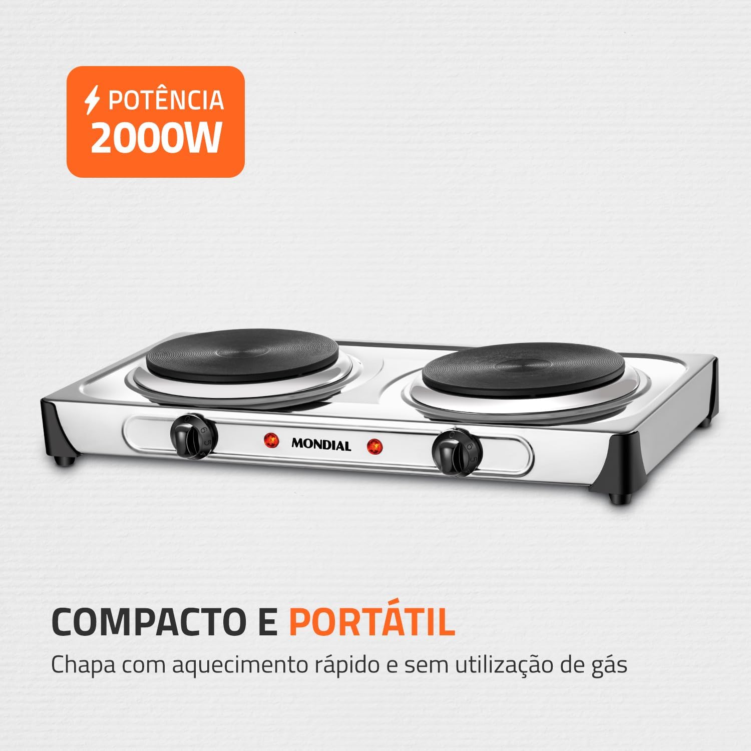 Fogareiro Elétrico Duplo 2000W Portátil