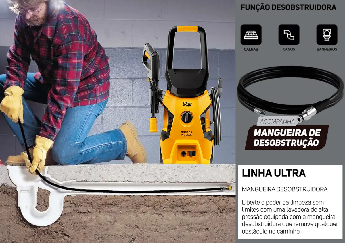 Lavadora De Alta Pressão Desobstruidora Wap Ousada - Bivolt 110V/220V