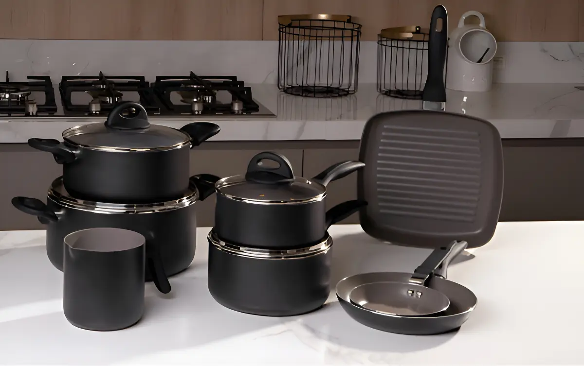 Jogo De Panelas Brinox Ceramic Life Smart Plus 8 Peças Preto