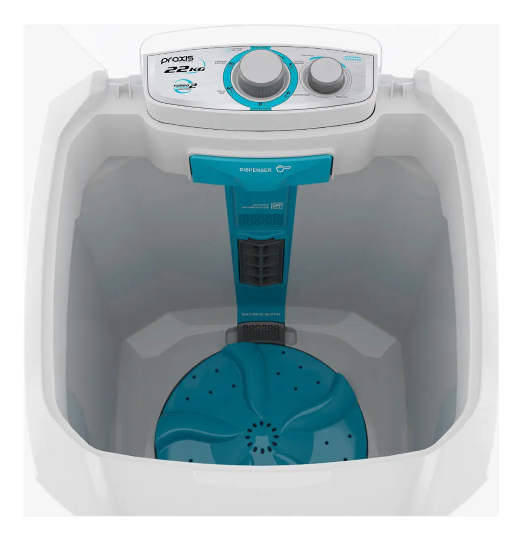 Tanquinho Semiautomático Praxis 22kg Turbo Inverter - Bivolt 110V/220V