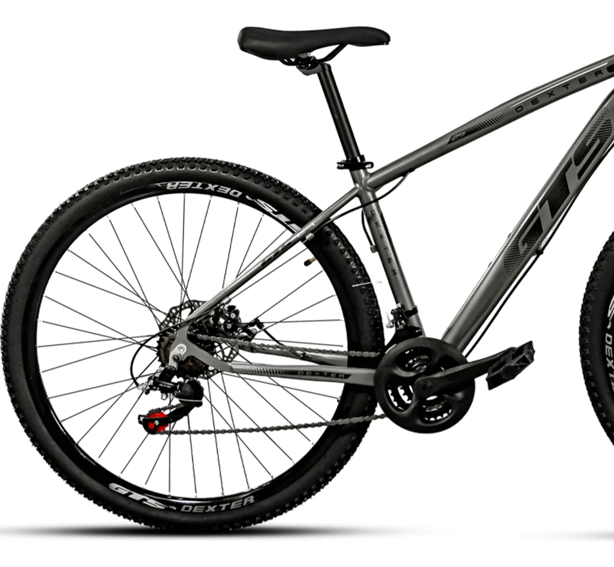 Bicicleta Aro 29 Gts Dexter 24 Marchas Freio A Disco Cor Grafite Com Preto Tamanho Do Quadro 21