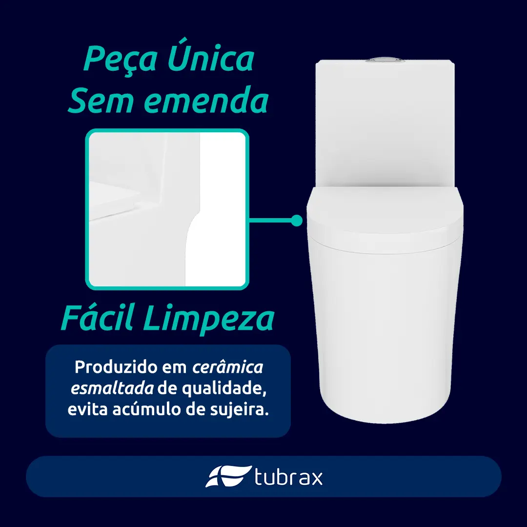 Vaso Sanitário Monobloco Caixa Acoplada Completo Tubrax