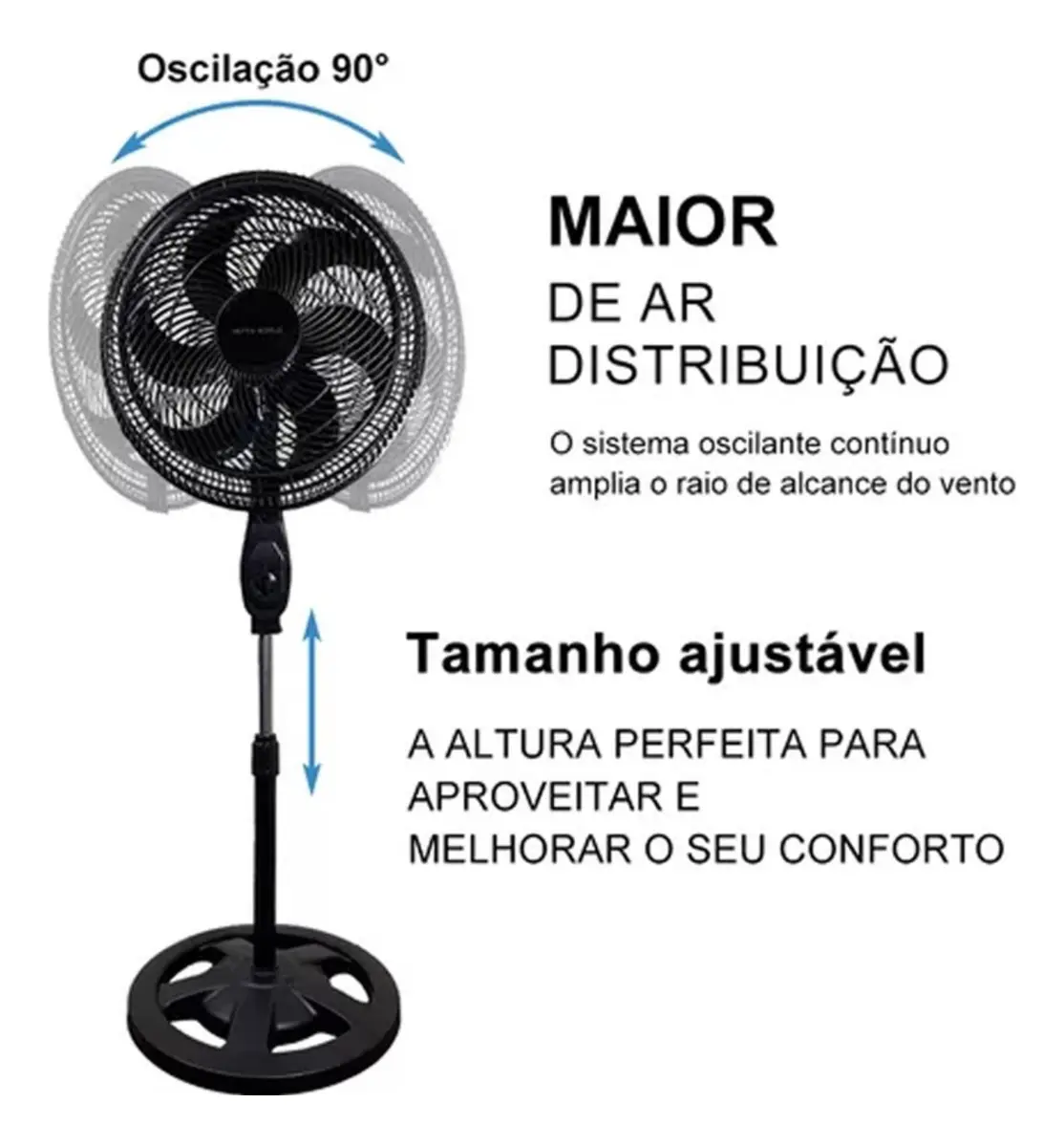 Ventilador De Pé Chão 18 Pol Turbo 3 Vel 110 Ou 220v