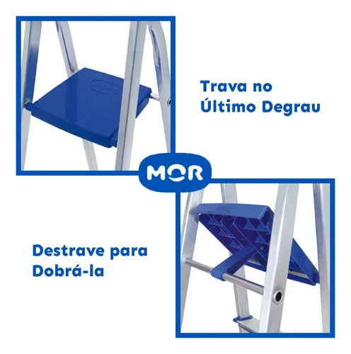 Escada C/ 5 DEGRAUS DE ALUMINIO