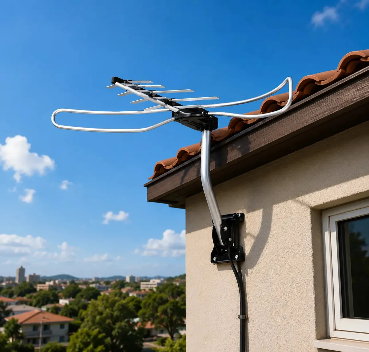 Antena Digital Alta Captação Sinal Hdtv Com Cabo 16 Metros Aquário